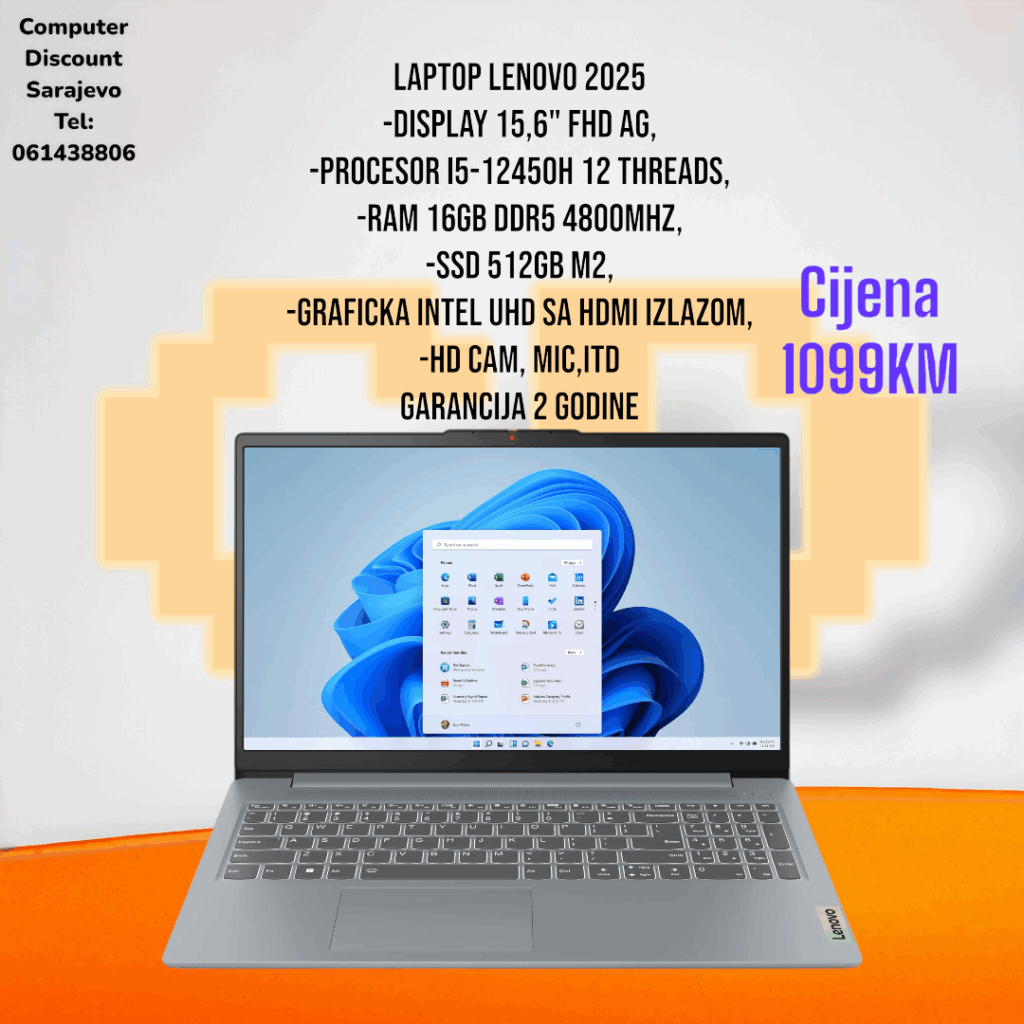 Laptop Lenovo I5-12450H, 16GB DDR5, 512 SSD – Computer Discount