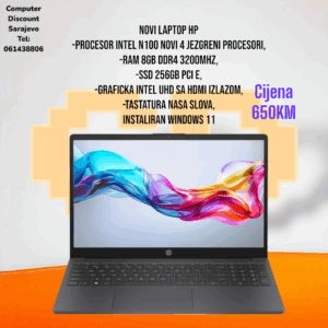 Laptop HP Intel N100, 8GB Ram, 256GB SSD