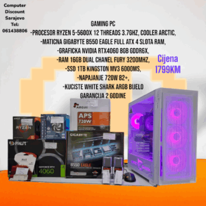 Gaming PC Ryzen 5-5600X, RTX4060, 1TB SSD, 16GB RAM