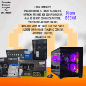 Gaming PC Intel i5-14400F, RTX5060, 16GB DDR5, 1TB SSD