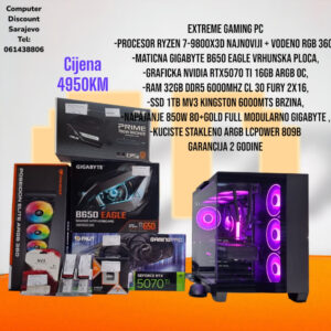 EXtreme PC Ryzen 9800X3D, RTX5070 TI, 32GB DDR5