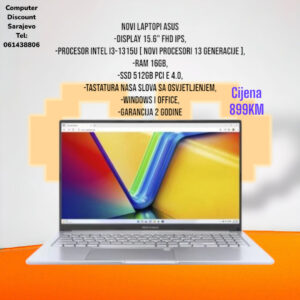 Laptop Asus Intel I3-1315U, RAM 16GB, SSD 512GB