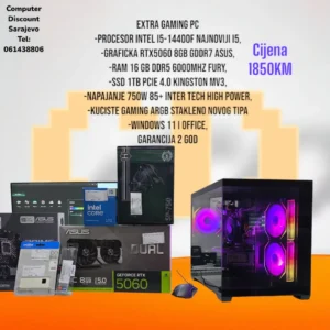 Gaming PC Intel i5-14400F, RTX5060, 16GB DDR5, 1TB SSD