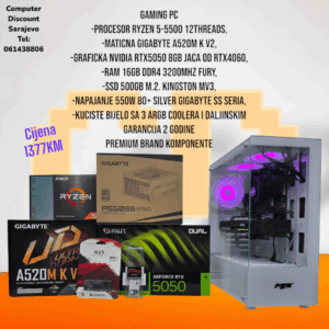 Gaming PC Ryzen 5-5500, RTX5050, 16GB RAM, 500GB SSD