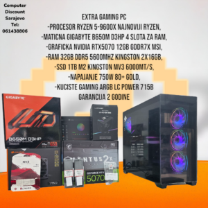Gaming PC Ryzen 5-9600X, RTX5070, 32GB DDR5, 1TB SSD