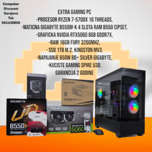 Gaming PC Ryzen 7-5700X, RTX5060, RAM 16GB, SSD 1 TB