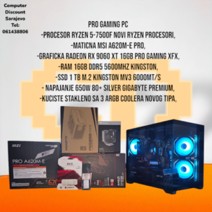 Gaming PC RYZEN 5-7500F, RX9060XT 16GB, RAM 16GB, SSD 1TB