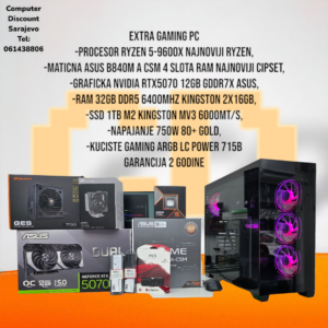 Gaming PC Ryzen 5-9600X, RTX5070, 32GB DDR5, 1TB SSD