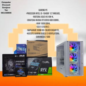 Gaminc PC Intel i5-10400F, RTX3050, RAM 16GB, SSD 500GB M.2