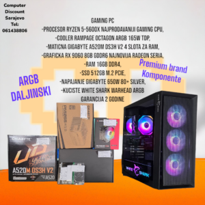 Gaming PC Ryzen 5-5600X, RX9060, 16GB RAM, 500GB SSD