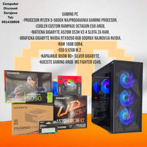 Gaming PC Ryzen 5-5600X, RTX5050, 16GB RAM, 512GB SSD