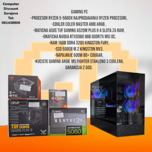 Gaming PC Ryzen 5-5600X, RTX5060, 16GB RAM, 500GB SSD