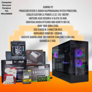 Gaming PC Ryzen 5-5600X, RTX5060, 16GB RAM, 500GB SSD